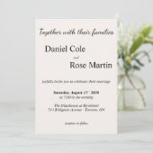 Minimalist Simple Beige Wedding 招待状 (スタンド正面)