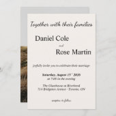 Minimalist Simple Beige Wedding 招待状 (正面/裏面)