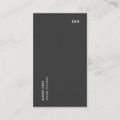 Minimalist Simple Black and White Modern Vertical 名刺 (裏面)