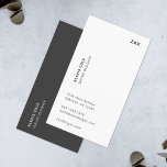 Minimalist Simple Black and White Modern Vertical 名刺<br><div class="desc">A minimalist vertical business card design in a Scandinavian design style with a onyx black and white feature color and contemporary typography. The text can easily be customized for a design as unique as you are!</div>