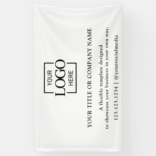 Minimalist Simple Business Logo Professional 横断幕 (縦)