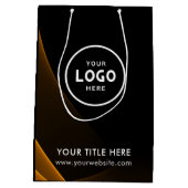 Minimalist Simple Business Modern Gift Bag ミディアムペーパーバッグ (裏面)