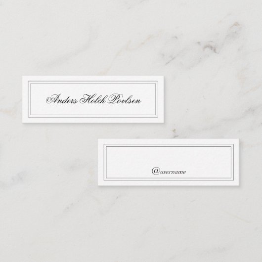Minimalist Simple Classic White Elegant コーリングカード (正面/裏面)
