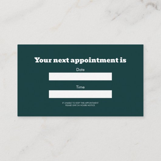 Minimalist Simple  Clean Dentist Appointment  名刺 (裏面)