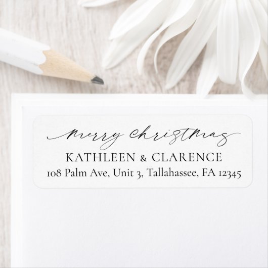 Minimalist Simple Elegant Christmas Return Address ラベル (インサイチュ)