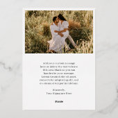 Minimalist Simple Elegant Photo Classic Christmas 箔シーズンカード (裏面)