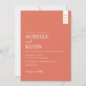Minimalist Simple Elegant QR Code Wedding 招待状 (正面)