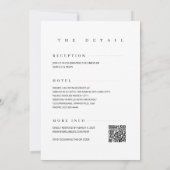 Minimalist Simple Elegant White QR Code Wedding 招待状 (裏面)