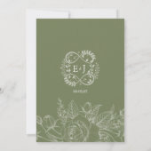 Minimalist Simple Floral Elegant Wedding 招待状 (裏面)