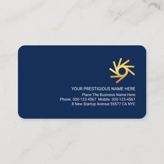 Minimalist Simple Gold Lines CEO Founder 名刺 (裏面)