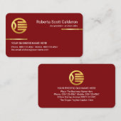 Minimalist Simple Gold Lines On Red Layer 名刺 (正面/裏面)