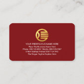 Minimalist Simple Gold Lines On Red Layer 名刺 (裏面)