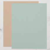 Minimalist Simple Mint Teal Brown Scrapbook Paper (正面/裏面)