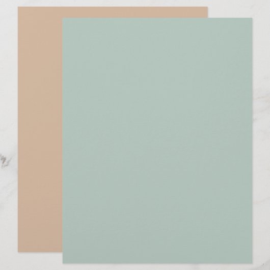 Minimalist Simple Mint Teal Brown Scrapbook Paper (正面/裏面)