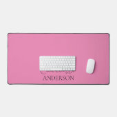 Minimalist Simple Monogram Name Pink Desk Mat デスクマット (キーボード&マウス)