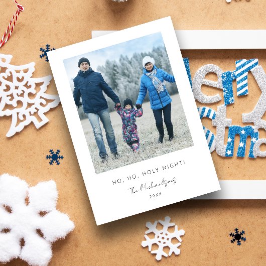 Minimalist Simple Photo Family Christmas シーズンカード