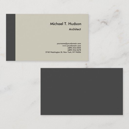 Minimalist Simple Plain Architect Modern 名刺 (正面/裏面)