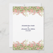 Minimalist Simple Pretty rose vine floral wedding  セーブザデート (裏面)