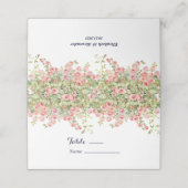 Minimalist Simple Pretty rose vine floral wedding プレイスカード (外部開封)