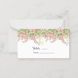 Minimalist Simple Pretty rose vine floral wedding プレイスカード