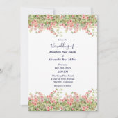 Minimalist Simple Pretty rose vine floral wedding 招待状 (正面)