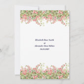 Minimalist Simple Pretty rose vine floral wedding 招待状 (裏面)