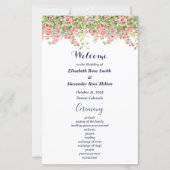 Minimalist Simple Pretty rose vine wedding program (正面)