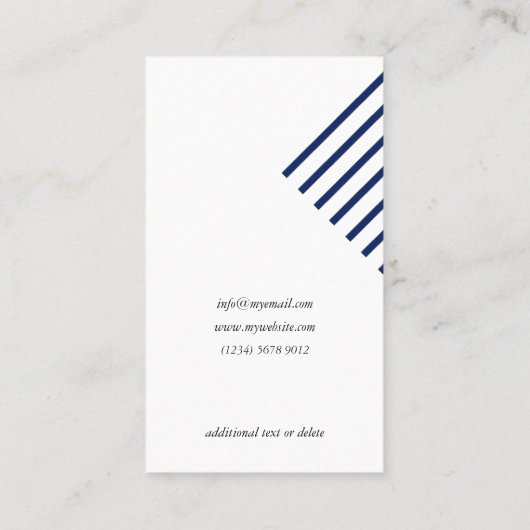 Minimalist simple professional nautical blue lines 名刺 (裏面)