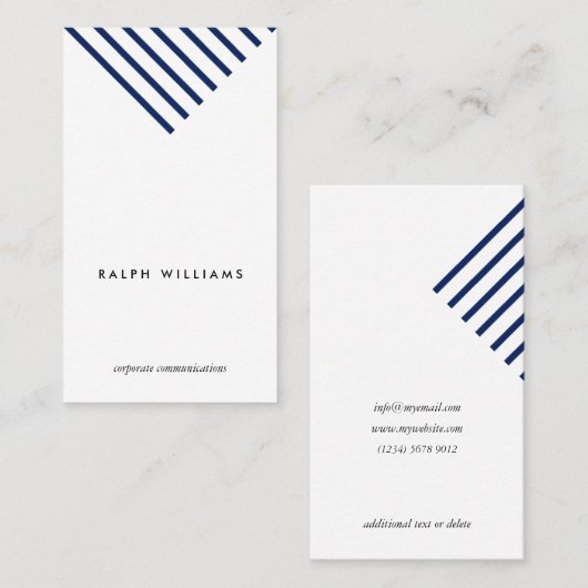 Minimalist simple professional nautical blue lines 名刺 (正面/裏面)