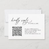 Minimalist Simple QR code Wedding RSVP Cards (正面)