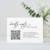 Minimalist Simple QR code Wedding RSVP Cards (スタンド正面)