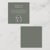 Minimalist Simple QR Code Wedding Website エンクロージャーカード (正面/裏面)