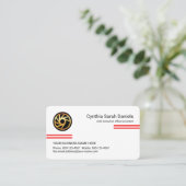 Minimalist Simple Red Lines CEO Founder 名刺 (スタンド正面)