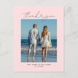 Minimalist Simple Script Heart Wedding Typewriter ポストカード