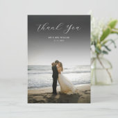 Minimalist Simple Script with Wedding Photo サンキューカード (スタンド正面)