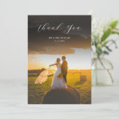 Minimalist Simple Script with Wedding Photo サンキューカード (スタンド正面)