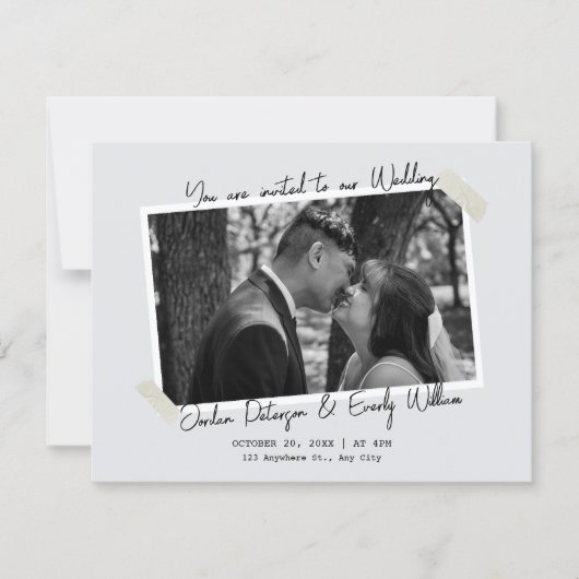 Minimalist simple wedding  招待状 (正面)