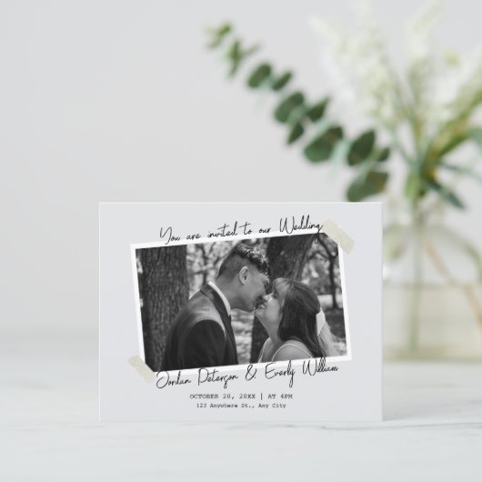 Minimalist simple wedding  招待状 (スタンド正面)