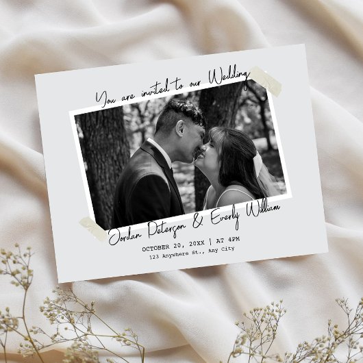 Minimalist simple wedding  招待状