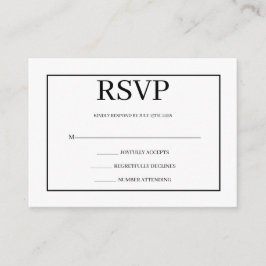 Minimalist Simple Wedding RSVP Enclosure Card エンクロージャーカード