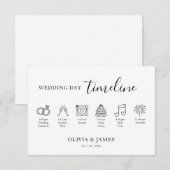 Minimalist Simple Wedding Timeline エンクロージャーカード (正面/裏面)