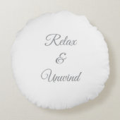 Minimalist Simple White Color Pillow ラウンドクッション (裏面)