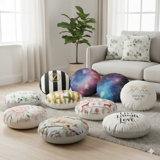 Minimalist Simple White Color Pillow ラウンドクッション