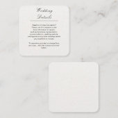 Minimalist simple white customizable wedding エンクロージャーカード (正面/裏面)