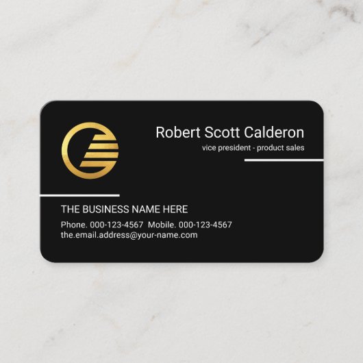 Minimalist Simple White Lines CEO 名刺 (正面)