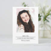 Minimalist Single Photo Grad Party  エンクロージャーカード (スタンド正面)