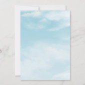 Minimalist Sky Blue Cloud Nine Bridal Shower Theme 招待状 (裏面)