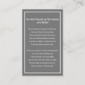 Minimalist Slate Gray Photo Funeral Prayer Card 名刺 (裏面)