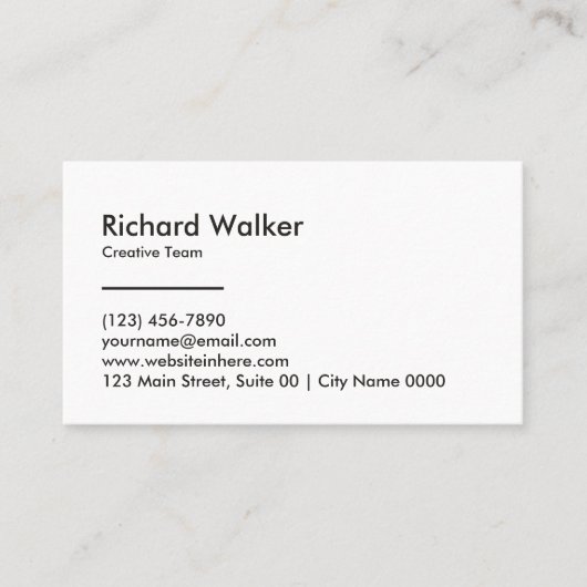 Minimalist Sleek Professional Modern Black White  名刺 (正面)