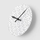 Minimalist Sleepy Cat Pattern Round Wall Clock  ラウンド壁時計 (傾斜)